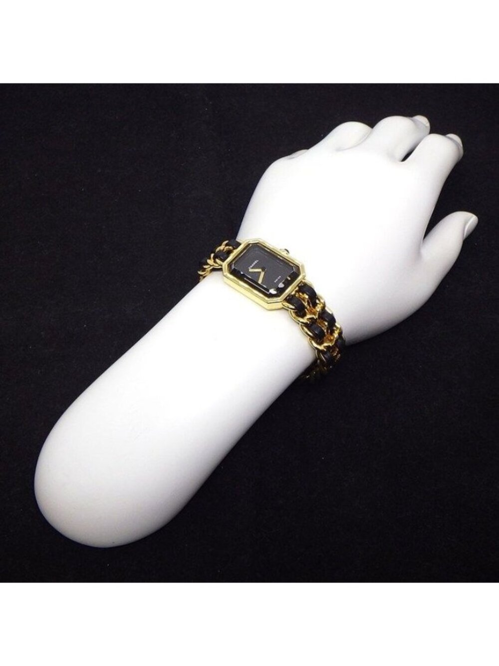 Chanel Watch Premier M Octagonal Black Dial Chain Bracelet Leather Quartz Analog - Picture 8 of 9